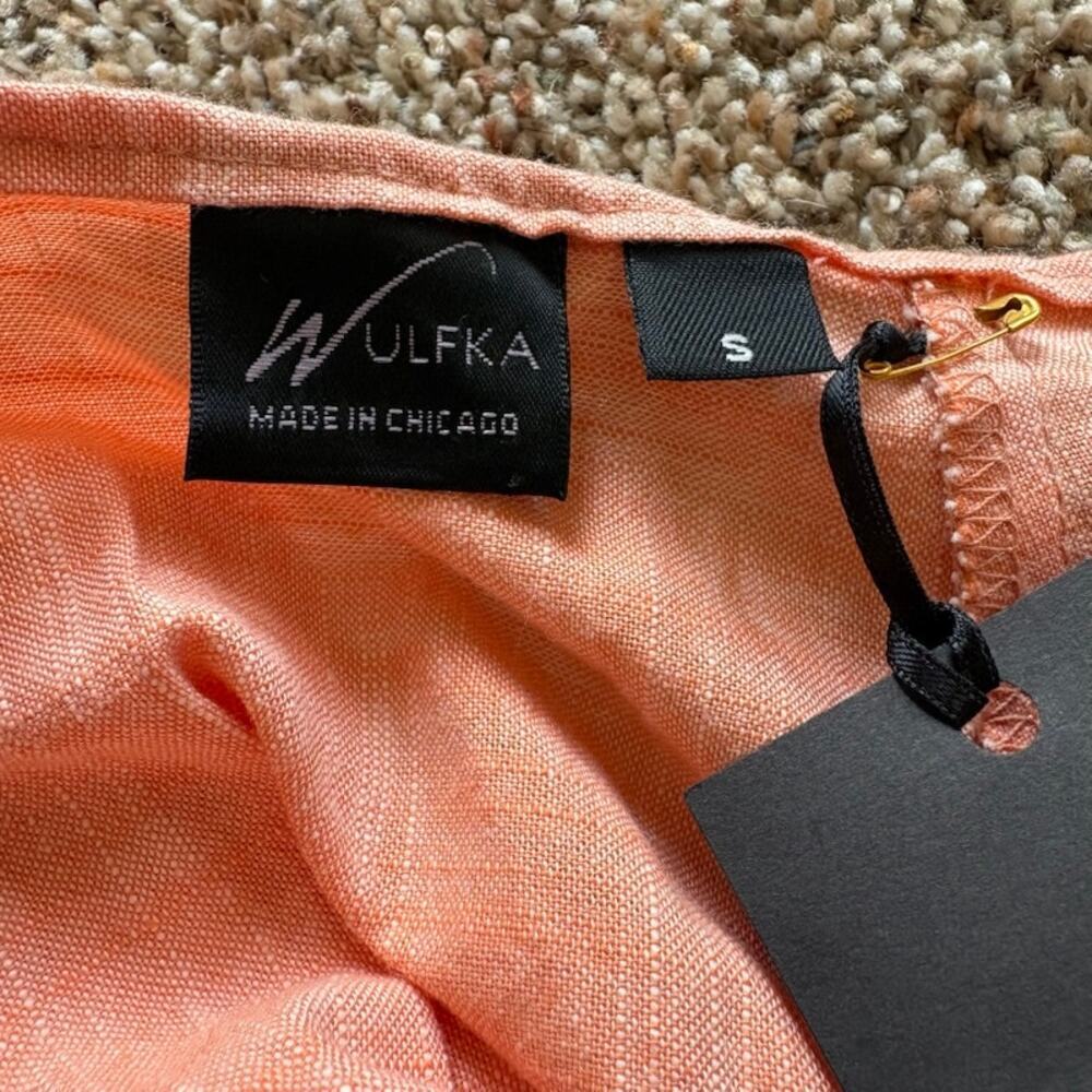 NWT Wulfka A-line Pleated Coral Skirt Cotton/Linen Blend sz S Indie Minimalist - Picture 2 of 6